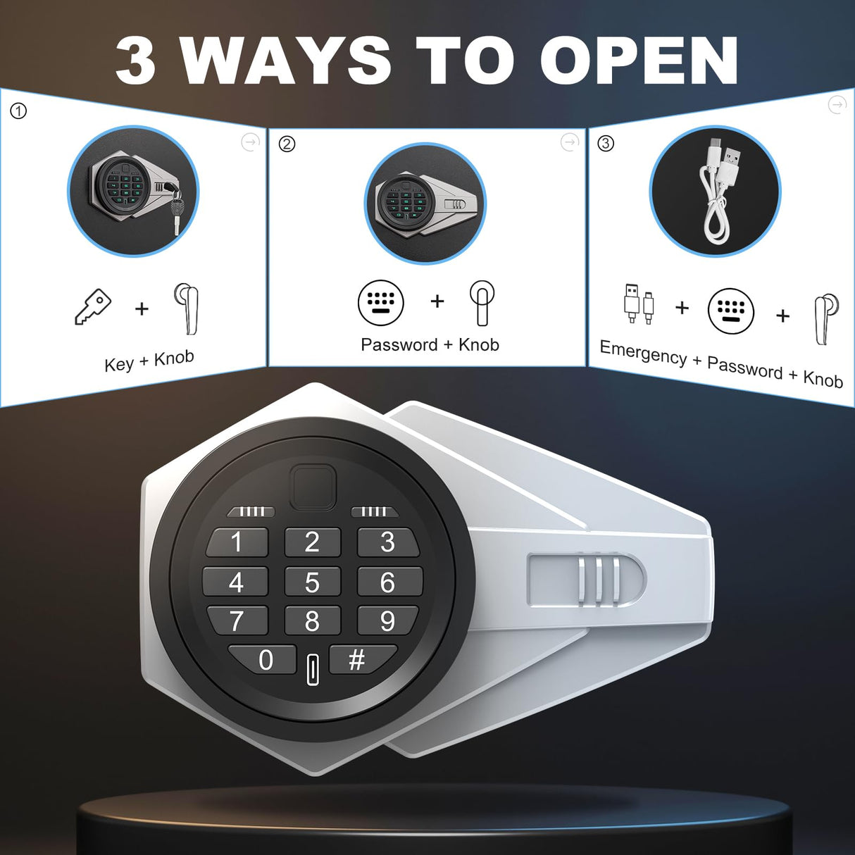 Marcree Gun Safe, 8-10 Gun Cabinet for Rifles and Shotguns with Dual Alarm System, Electronic Rifle Safe with Removable Shelf, Quick Access Large Gun Locker with Magnetic Gun Rack, Assembly Required Marcree