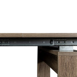 Maotifeys Rustic Wood Extendable Dining Room Table 118" Large Expandable Dining Tables for 6 8 10 12 People Industrial Transformer Kitchen Table Space Saving for Family Gathering (Oak) Maotifeys