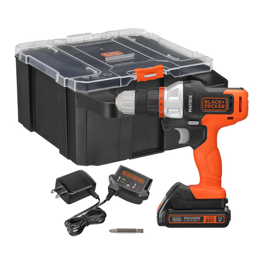 BLACK+DECKER BLACK+DECKER MATRIX 20V MAX* Drill Kit with Storage Case (BDCDMT120CSTFF) - WoodArtSupply