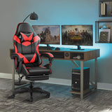 Gaming Chair, Backrest and Seat Height Adjustable Swivel Recliner Racing Office Computer Ergonomic Video Game Chair with Footrest and Lumbar Support, Red/Black YSSOA