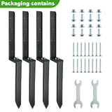 JPOIP Heavy Duty Steel Fence Post Repair Kit, 32 Inch Long Fence Post Anchor Ground Stakes for Repair Tilted/Broken Wood Fence Post (4 Pack) JPOIP