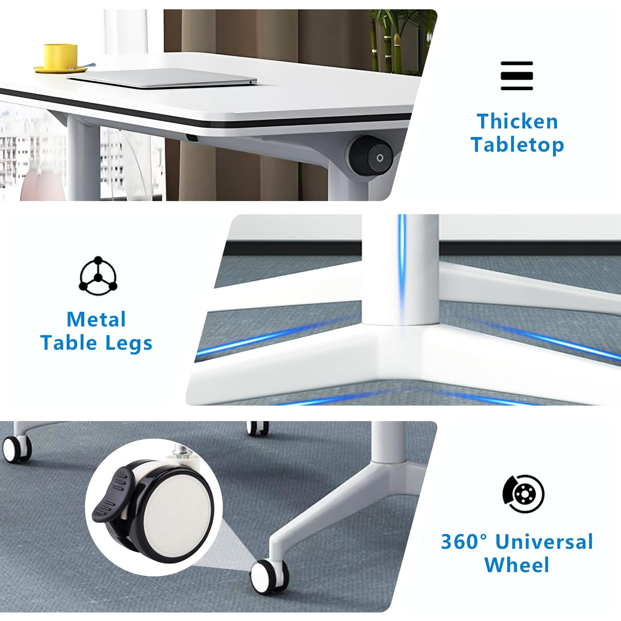 SOIUDNEB 12FT Conference Table, Folding Conference Table Conference Room Tables, Business Style Large Office Meeting Table for Office Conference Room (12ft x 4ft) SOIUDNEB