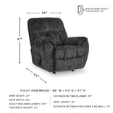 Signature Design by Ashley Rampant Casual Manual Rocker Recliner with Pillow-Top Arms, Gray Signature Design by Ashley