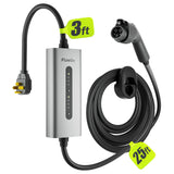 FlowGo Level 2 EV Charger 40A J1772 Connector 9.6KW Electric Car Charger 240V with 14-50 Plug 25 FT Cable 15-40 Amps Adjustable Current Mobile Vehicle Charging Station for All EVs FlowGo