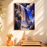 hkejoi Landscape Paint by Numbers Kit for Adults, Waterfall Adult Paint by Number Kits on Canvas,DIY Acrylic Waterfall Paint by Number for Adults Beginners for Home Decor 16x20 Inch hkejoi