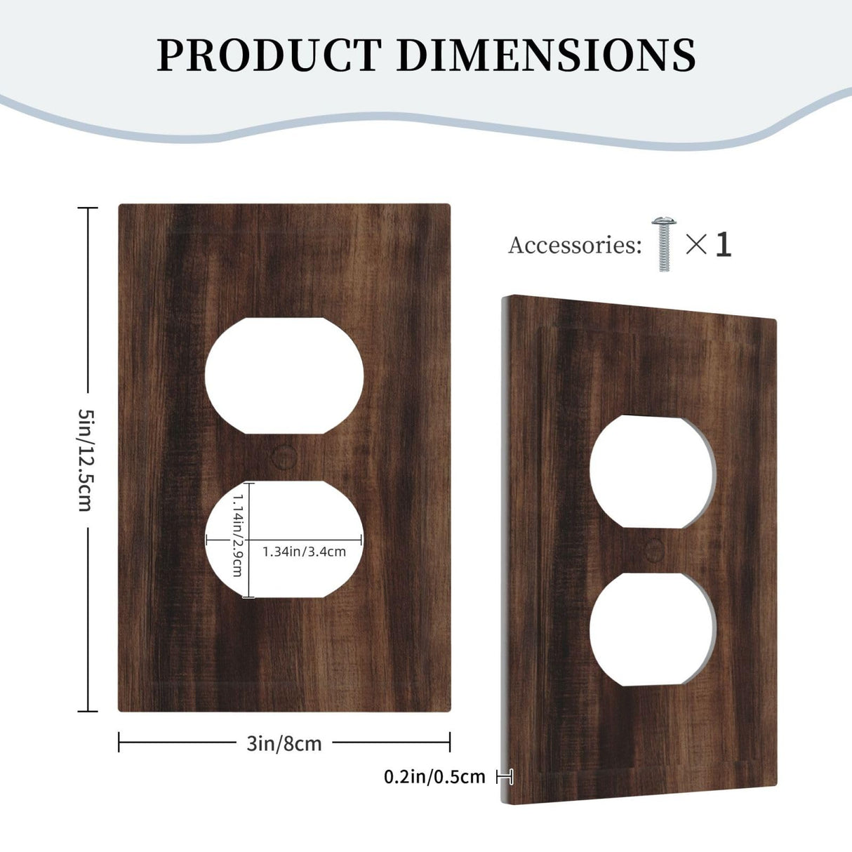 VGHOKO Outlet Covers Rustic Farmhouse Brown Wood Barn Door Decorative 1 Gang Duplex Light Switch Cover Plate Receptacle Wall Plate Electrical Switch Plate Covers for Bathroom Decor VGHOKO