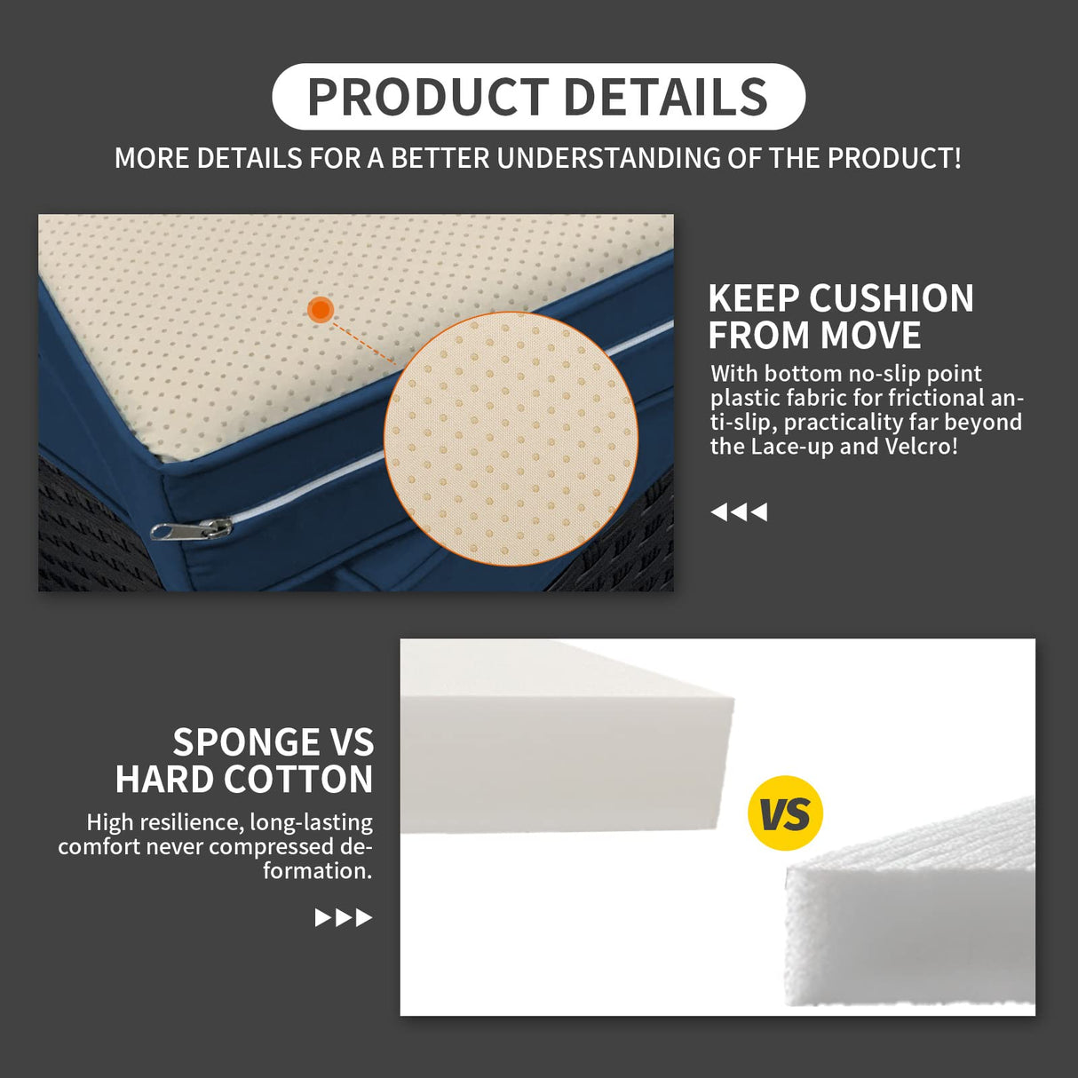 Rattaner Patio Sectional 6 Pieces All-Weather Wicker Patio Furniture Set Outdoor Sectional with Glass Patio Table Non-Slip Cushions and Waterproof Covers, Navy Blue Rattaner