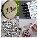 Black Paint Markers Pens - Single color 6 Pack Permanent Oil Based Paint Pen, Medium Tip, Quick Dry and Waterproof Marker for Rock, Wood, Fabric, Plastic, Canvas, Glass, Mugs, Canvas, Glass Overseas