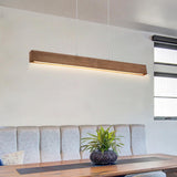 EDISLIVE Wood Linear LED Pendant Light Dimmable LED Chandelier 41.3 in Adjustable Linear Hanging Light Fixture 3000K 20W Island Light for Dinning Room Kitchen EDISLIVE