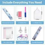 hkejoi Fantasy Diamond Art Kits for Adults, Diamond Painting Kits for Adult Beginners, 5D Round Full Drill Gem Art Kits DIY Crafts for Home Decor Gift 14x14 Inch hkejoi