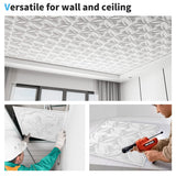 Art3d Decorative PVC Drop Ceiling Tile 2ft x 2ft in White,Glue up Ceiling Panel 24 x 24in.12pcs Art3d