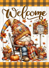 Hello Fall Gnome Sewing Diamond Art Kits for Adults, 5D Diamond Painting Kits for Adults Beginners, DIY Full Round Drill Diamond Dot Painting Gem Art Kits for Adult, Home Wall Decor 11.8x15.7 Inch VCLKDIY