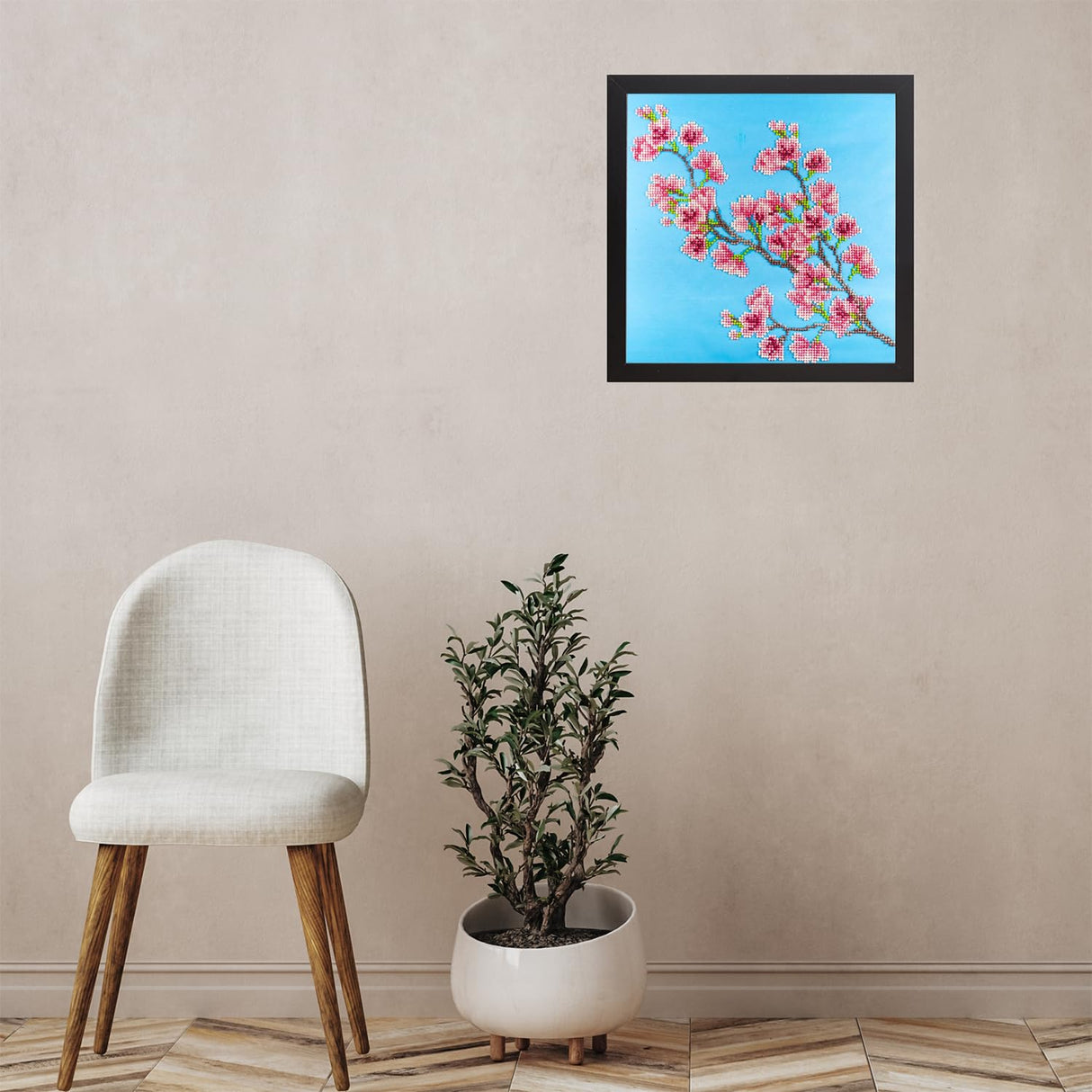 DIAMOND ART BY LEISURE ARTS Diamond Painting Kits for Adults 12"X12" Intermediate Cherry Blossom, Full Drill, Art Kits, Dimond Art, for Adults, Kit DIAMOND ART BY LEISURE ARTS