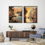 2 Pack Paint by Numbers Kit for Adults Beginner, Sunset Venice Adult Paint by Number Kits on Canvas, DIY Landscape Acrylic Number Painting for Adults for Home Wall Decor Gift 16x20 Inch Possoco