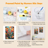 MOGTAA Elephant Paint by Numbers Kit for Adults Beginners with Frame, Flowers Adult Paint by Number Kits on Canvas with Easel, Easy DIY Aniaml Oil Painting Kits for Home Decor, 8x12in MOGTAA