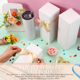 Qilery 12 Sets Gift Boxes with Ribbon for Sublimation Tumbler Gift Boxes for 12oz, 20oz, 30oz Glass Exhibition Boxes Tumbler Boxes for Shipping Cup Boxes Gift Packaging Box for Tumbler Cup (White) Qilery