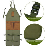 Rchovsam Gardening Apron with Multiple Pockets,Work Tool Apron,Adjustable Cross Back Weight Apron,BBQ,Cafe,Kitchen,Painting,Carpenter Apron,Split Leg Apron,Woodworking Apron,Apron Waterproof,Green Rchovsam