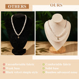 Juexica 2 Pcs 3 Pcs Necklace Display Stand Bamboo Jewelry Bust Display Stands for Selling Home Trade (Beige) Juexica