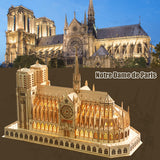 Leopmase 3D Wooden Puzzles for Adults,Notre Dame de Paris Church Model Kit for Adults to Build,Led Light DIY Games Gift on Birthday Christmas,Building Puzzle 266 Pcs Leopmase