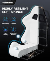 Soontrans White Gaming Chairs with Footrest, Video Game Chairs for Adults Teens,Ergonomic Gamer Chair with Headrest, Lumbar Support Adjustable Recliner Chair(Polar White) Soontrans