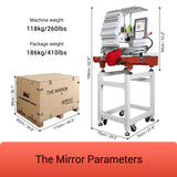 POOLIN The Mirror Multi Needles Commercial Embroidery Machine with Auto Color Change, 13.8x19.7 Inch Embroidery Area, WiFi Transfer, Includes All Accessories for Hats, T-Shirts & Hoodies Poolin