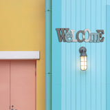 Linfevisi Wooden Welcome Sign Aqua Hanging Block Letters Sign Rustic Freestanding Wood Word Decor Decorative Welcome Table Sign Cutout Word Art Wall Decor (Welcome) Linfevisi