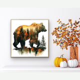 mrpwnle Diamond Art Kits for Adults,DIY Forest Bear Diamond Painting Kits, 5D Forest Bear Diamond Art Kit for Adults Beginners, Round Full Drill Diamonds Painting Gem Art Crafts 15.7x15.7in mrpwnle