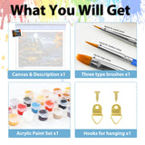 Landscape Paint by Numbers Kit for Adults, Landscape Paint by Number for Adults Beginners, DIY Crafts Painting by Number for Gift Home Wall Decor 16x20 inch hkejoi