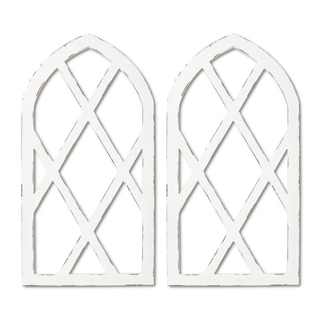 EMASION 2-Pack 16 x 31 Inches Rustic White Window Frame Wall Decor, Farmhouse Wood Window Pane, Vintage Country Decorations for Home, Living Room, Bedroom EMAISON