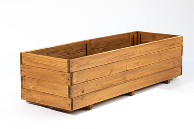 ScienGarden Wooden Raised Garden Bed Planter Box – Fir Wood Outdoor Vegetable, Herb & Flower Box with Drainage Holes – 47.24"x15.75"x12.6", Rot-Resistant, for Patio, Yard, Balcony