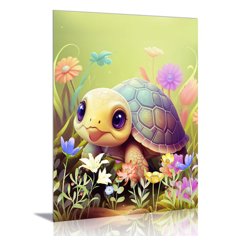 Pangoo Art Paint by Numbers Kit for Adults, Flower Turtle Paint by Numbers, Cute Animal Adults Paint by Number Kits, 16" X20" Paint by Number Canvas for Home Wall Art Decor Pangoo Art