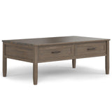 SIMPLIHOME Ela Solid Wood 48 Inch Wide Rectangle Transitional Lift Top Coffee Table in Smoky Brown, for The Living Room and Family Room SIMPLIHOME