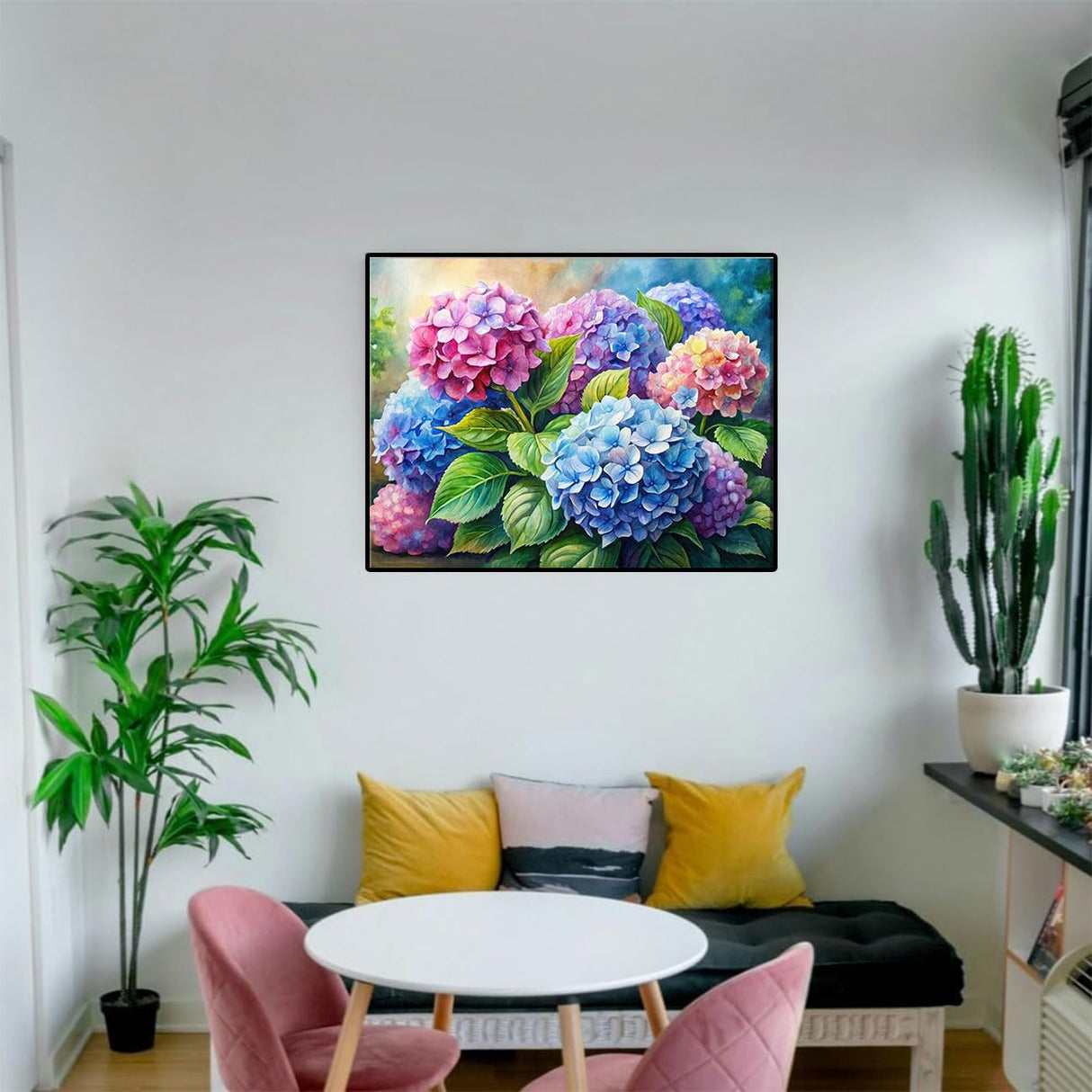 EIBEILI Diamond Painting Kits for Adults, Hydrangea Flowers 5D Diamond Art Kits for Beginner DIY Full Drill Diamond Dots Crystal Craft Kits for Home Wall Decor Gifts 12x16 Inch EIBEILI