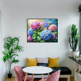 EIBEILI Diamond Painting Kits for Adults, Hydrangea Flowers 5D Diamond Art Kits for Beginner DIY Full Drill Diamond Dots Crystal Craft Kits for Home Wall Decor Gifts 12x16 Inch EIBEILI