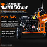 SuperHandy Log Splitter, 20 Ton, Gas Powered 7 HP Engine, Automatic Wood Splitting Wedge Machine, Commercial Quality for Fireplace Burning firewood SuperHandy