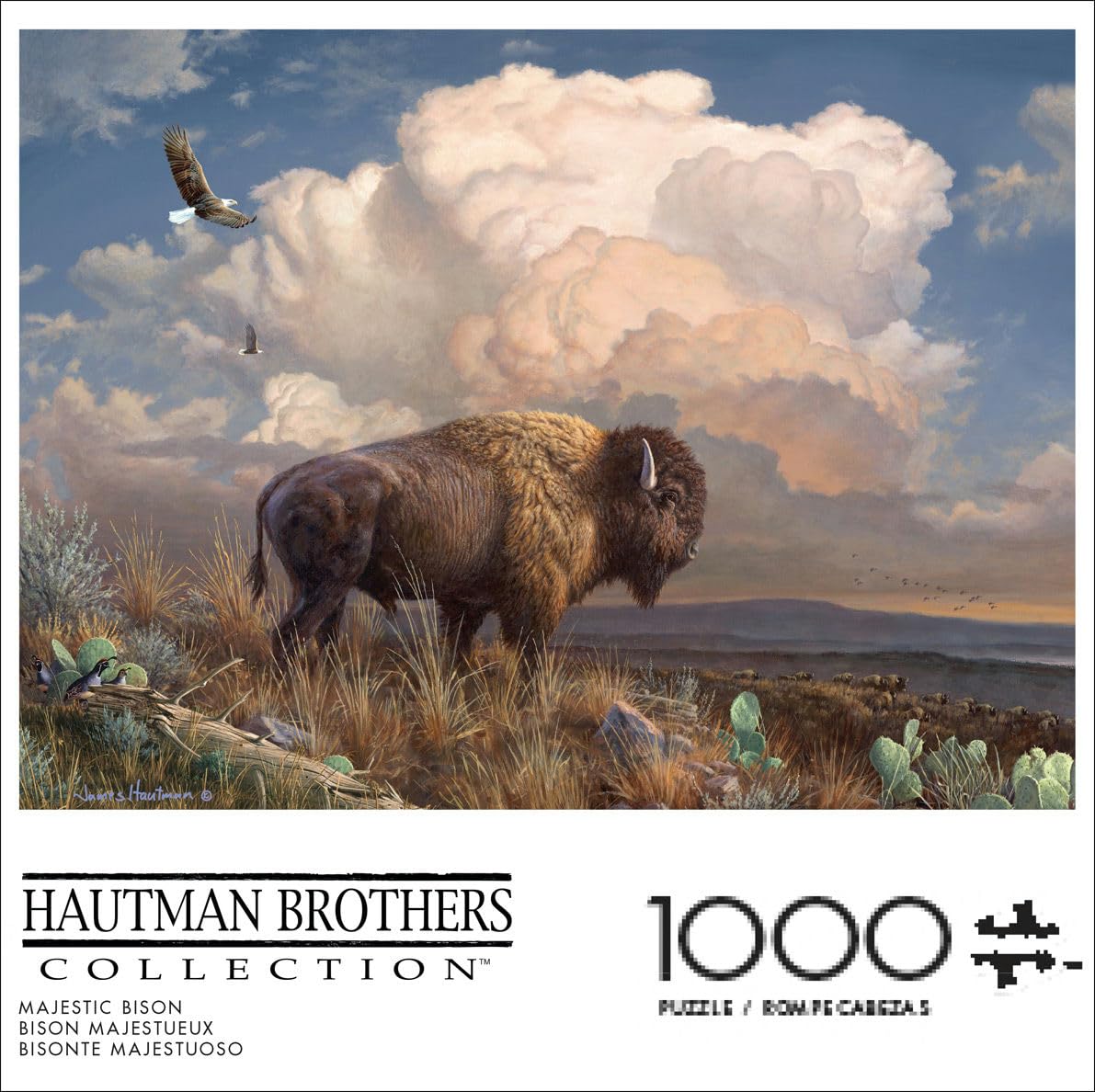 Buffalo Games - Hautman Brothers - Majestic Bison - 1000 Piece Jigsaw Puzzle for Adults -Challenging Puzzle Perfect for Game Nights - Finished Size is 26.75 x 19.75 Buffalo Games