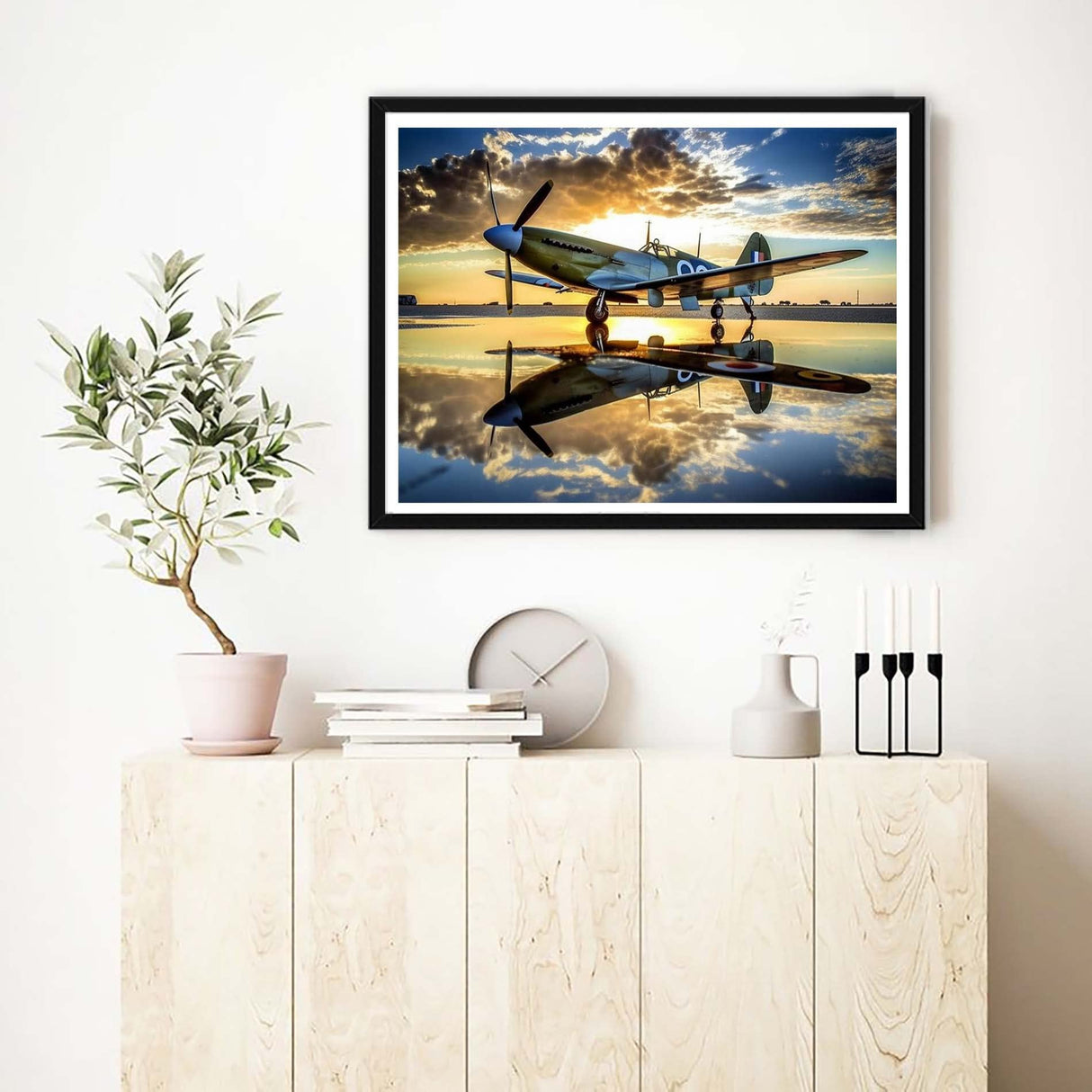 VAIIEYO Diamond Art Kits for Adults Airplane, Diamond Painting Plane Machine, Full Drill Round Rhinestone Craft Canvas for Home Wall Decor Gift 12x16 inch VAIIEYO