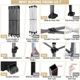 COBIZI 10x30 Pop Up Canopy with 8 Sidewall,Heavy Duty UPF 50+ All Season Wind Waterproof Commercial Outdoor Wedding Party Tents for Parties Canopy Gazebo with Roller Bag(10 x 30 ft Khaki) COBIZI