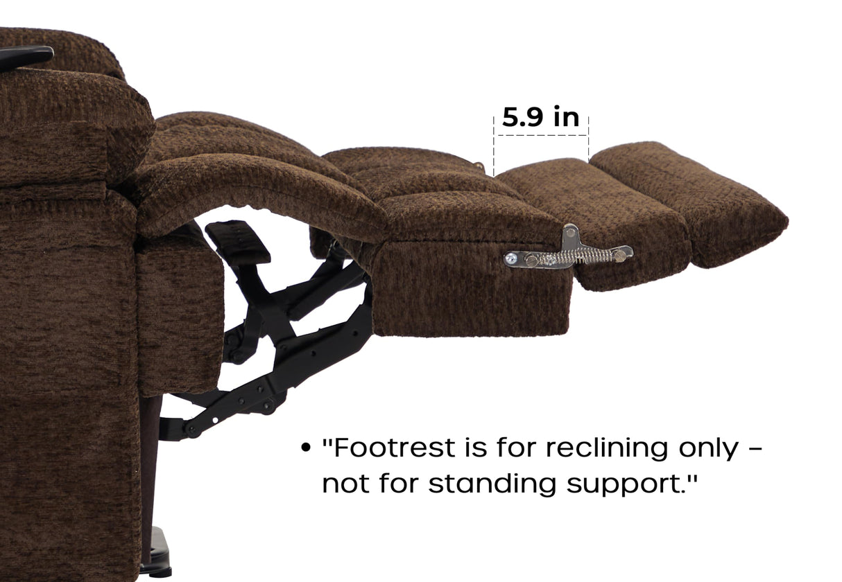 DYNOX 400 LBS Big & Tall Power Lift Recliner Chair for Elderly, Oversized Lay Flat Chair with Extended Footrest, Heat & Massage(9205L,Chenille,Brown) DYNOX