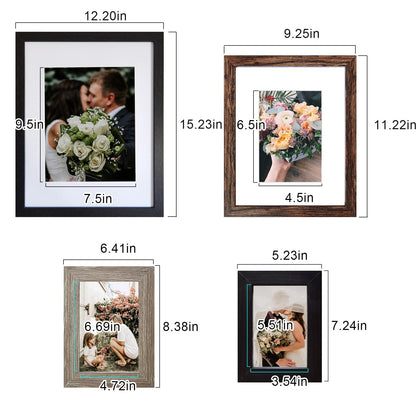 SESEAT Picture Frames Collage, Gallery Wall Frame Set with 11x14 8x10 5x7 4x6 Frames in 3 Different Finishes, Set of 10 - WoodArtSupply