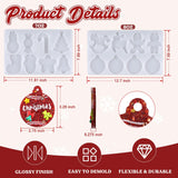 LET’S Resin Upgraded Christmas Resin Molds Silicone, 16 Cavities Large Resin Christmas Ornament Molds Each 3inch, Glossy Silicone Molds for Resin Art Craft,Keychains,Christmas Tree Decorations LET'S RESIN