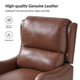 HULALA HOME Leather Recliner Chair Set of 2, Modern Push Back Recliner Armchair with Adjustable Backrest & Footrest,Comfy Upholstered Lazyboy Single Sofa for Home Theater Bedroom Living Room, Brown HULALA HOME