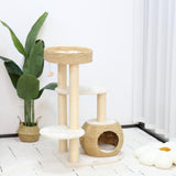 KAMABOKO Modern Cat Tree, Cat Tree for Indoor Cats w/Natural Sisal Scratching Posts, Hand-Woven Condo & Top Perch, 39" Tall Cat Tree for Kittens Climb Play & Rest KAMABOKO