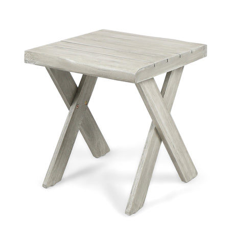 Christopher Knight Home Irene Outdoor Acacia Wood Side Table, Sandblast Light Grey Christopher Knight Home