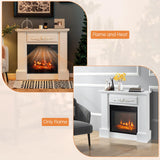 ORALNER 32” Electric Fireplace with Mantel, Package Wooden Firebox Surround Freestanding Fireplace Insert Heater w/ 3 Flame Effects, Remote & 6H Timer, Overheat Protection, 1400W (White) ORALNER
