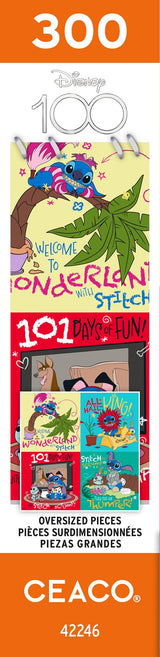 Ceaco - Disney's 100th Anniversary - Stitch Collage - 300 Oversized Piece Jigsaw Puzzle Ceaco