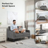 VINGLI 53" Wide Love Seat, Mid-Century Modern Loveseat Sofa Couch with Solid Legs, 2 Seater Sofa Couches with Scooped Armrest for Small Spaces, Living Room, Dorm, Bedroom, Apartment (Light Grey) VINGLI