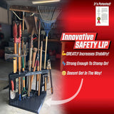 PeerBasics Corner Tool Rack, Garage Storage Organization, Up to 40 Tools like Shovels Brooms Rakes Mops Hammers Pruners, Organize Garden Yard Plus Pegboard, Wall Mounting, Peg Hooks Hardware PeerBasics