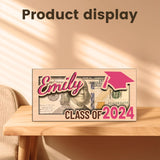 Personalized Graduation Money Holder - Custom Name Wooden Graduation Card Box Cash Holder, Class of 2024 Senior Graduation Gifts for Him or Her YATEDIY