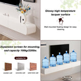 FPIGSHS Wall Mounted Media Console with 2 Drawers Solid Wood Floating TV Stand Hanging TV Shelf Entertainment Center TV Cabinet, for Home Office (B, 160CM/63IN) FPIGSHS